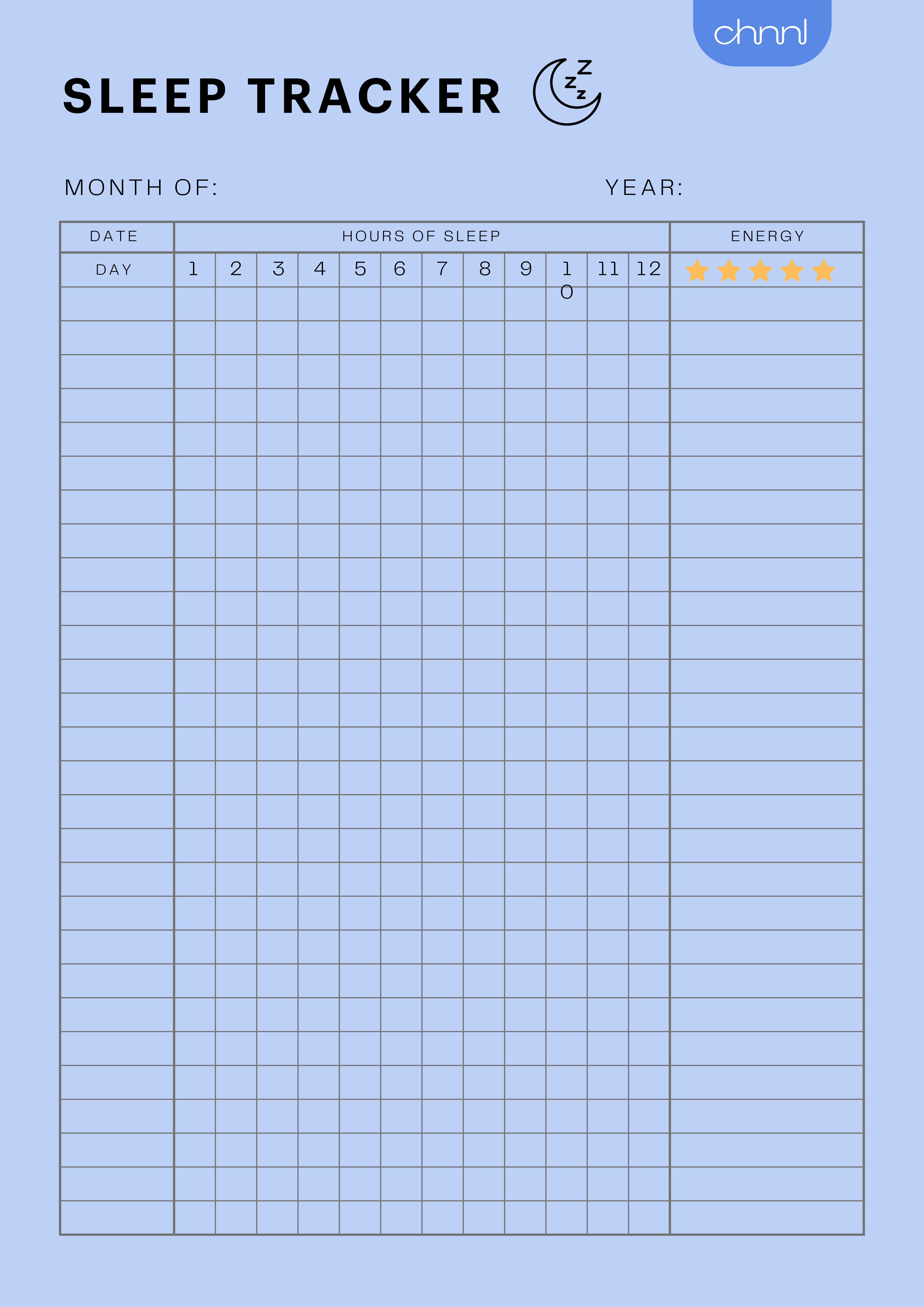 Sleep Tracker Template